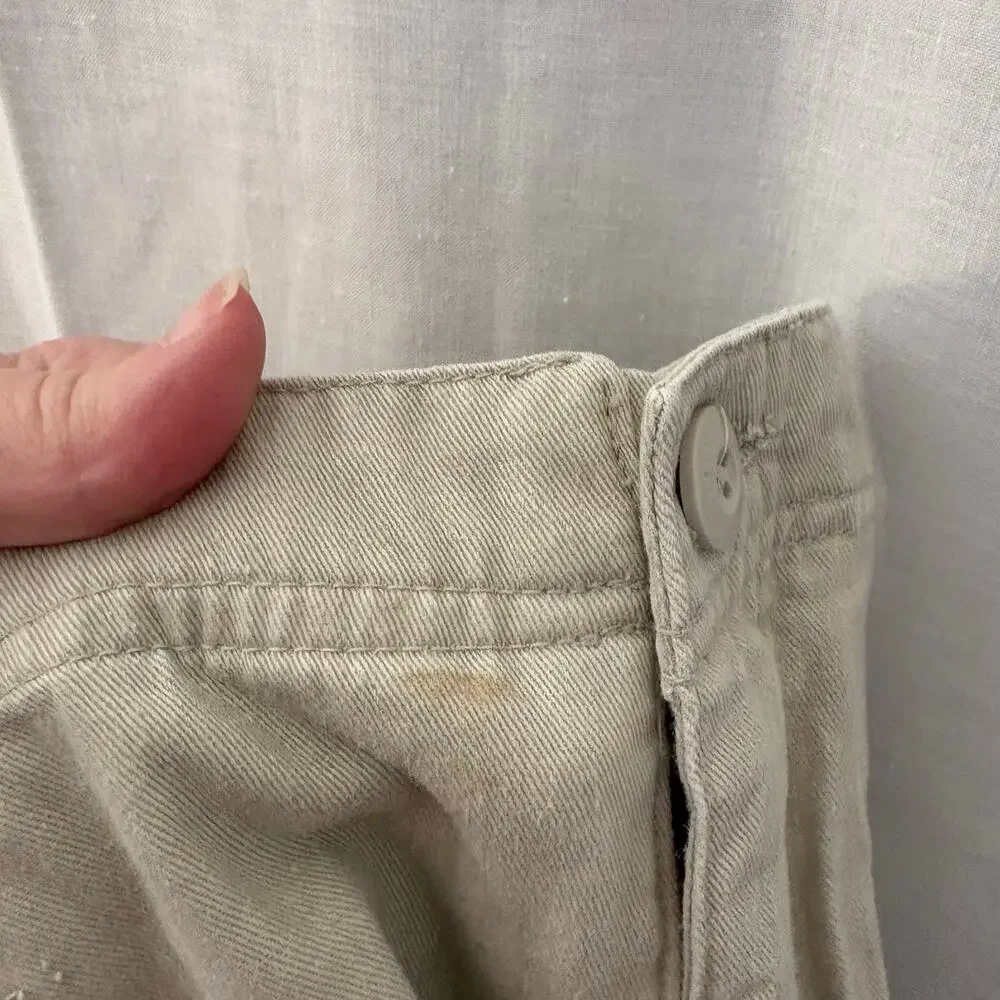 OTB Vintage Y2K Cargo Style Baggy Skater Shorts Size 34 Beige Khaki